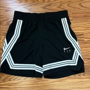 Black and White Nike Fly Crossover Basketball Shorts
